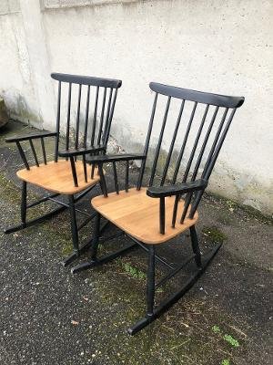 Pair Of Rocking Chair Armchairs Circa 1960-photo-1