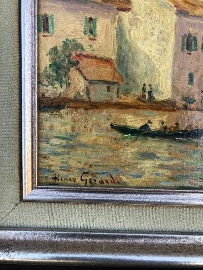 Oil Signed Henry Gerard View Of Venice-photo-2