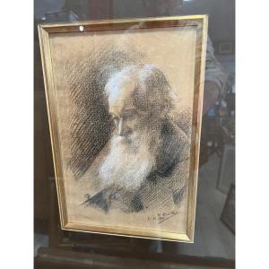 Dessin Crayon Pastel Autoportrait De Augustin Zwiller 