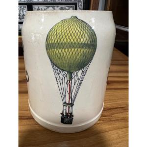 Hot Air Balloon Earthenware Mug 1898