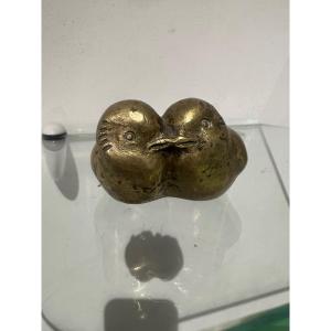 Two Art Deco Bronze Chicks Signed Laurent 