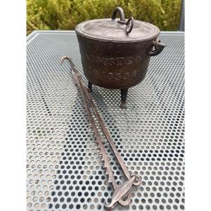 Small Cauldron Cooking Pot Tripods Dated 1833 Auguste Regnier