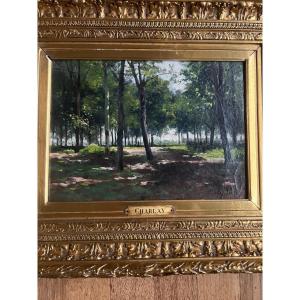 Oil On Canvas By Charlay-pompon Charles Landscape Forest 