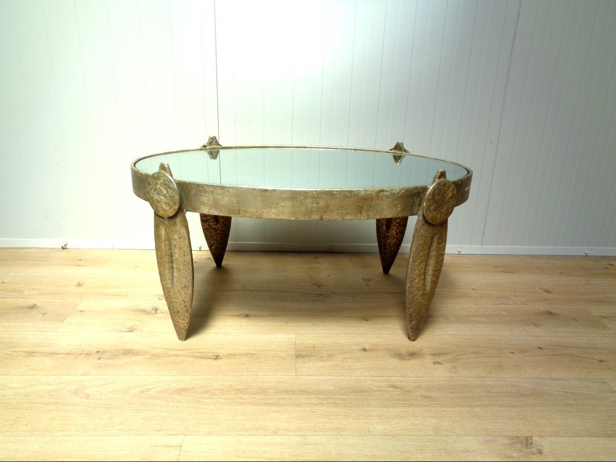 Hammered Iron Coffee Table By Nicolas Blandin