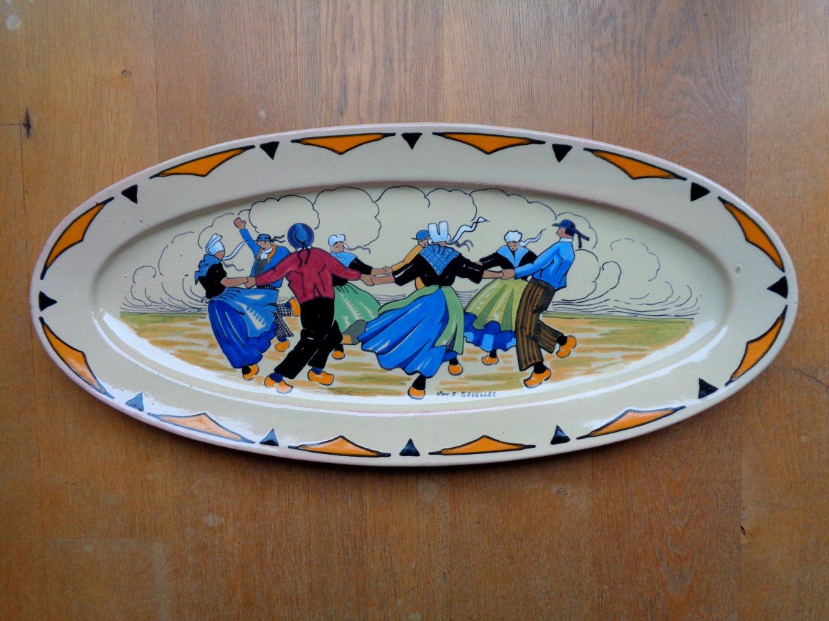 Quimper Earthenware Dish By Jim E Sévellec