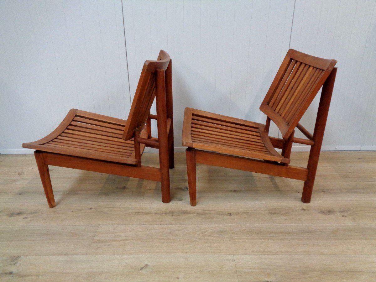 Pair Of Teak Armchairs-photo-2