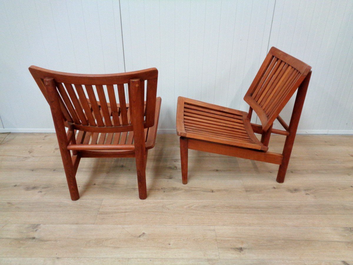 Pair Of Teak Armchairs-photo-4