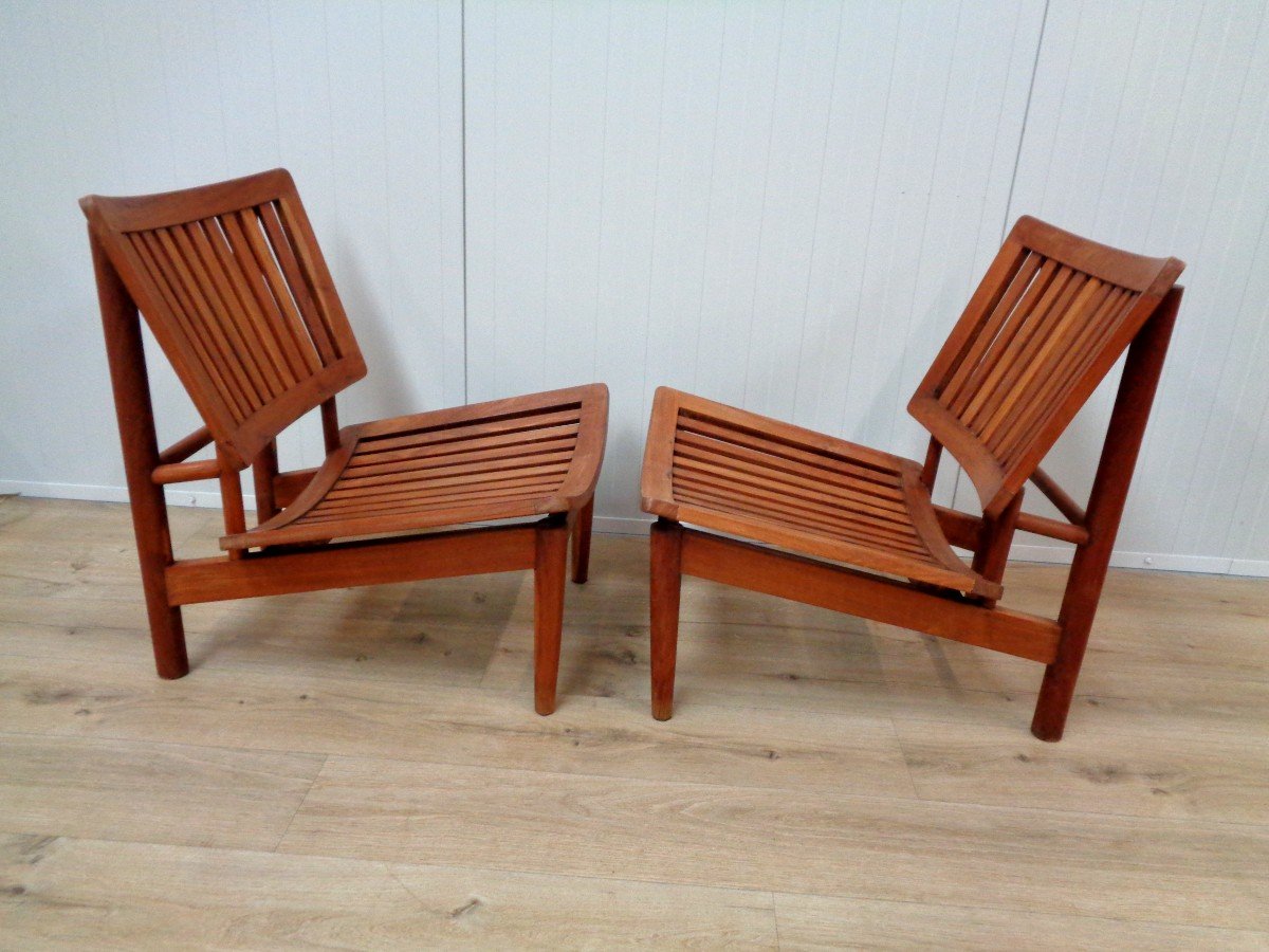 Pair Of Teak Armchairs-photo-1