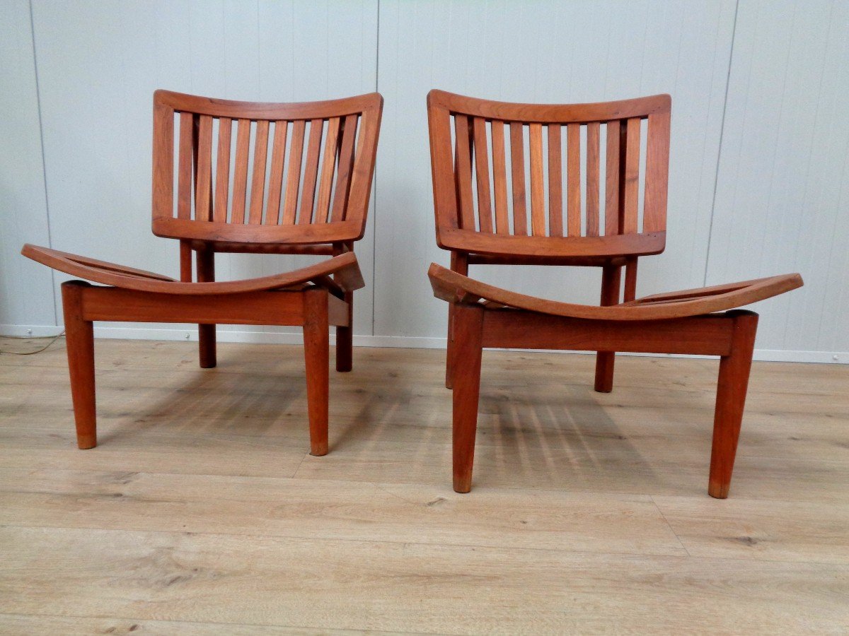 Pair Of Teak Armchairs