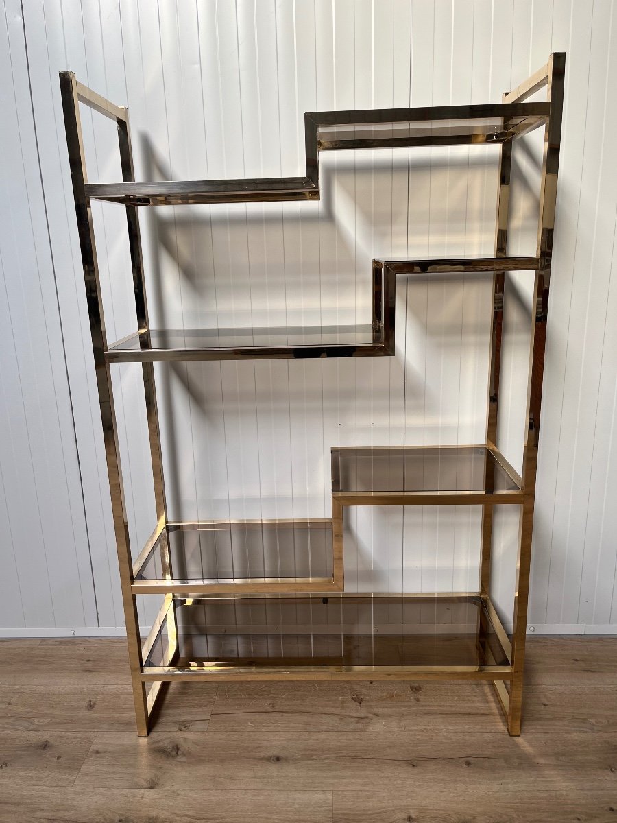 1970s Metal Shelf With Shelves-photo-4