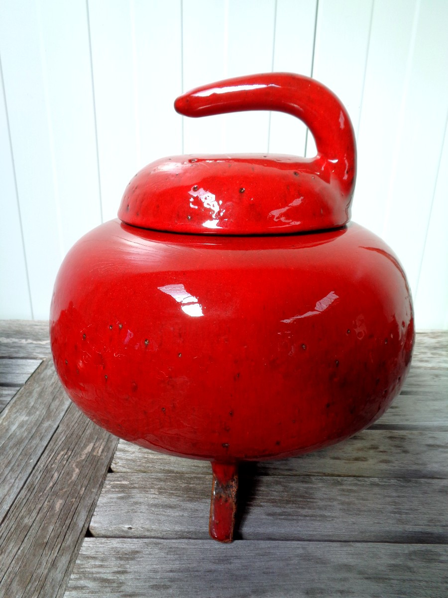 Manganese Red Ceramic Dinner Service By Gérard Hoffman-photo-4