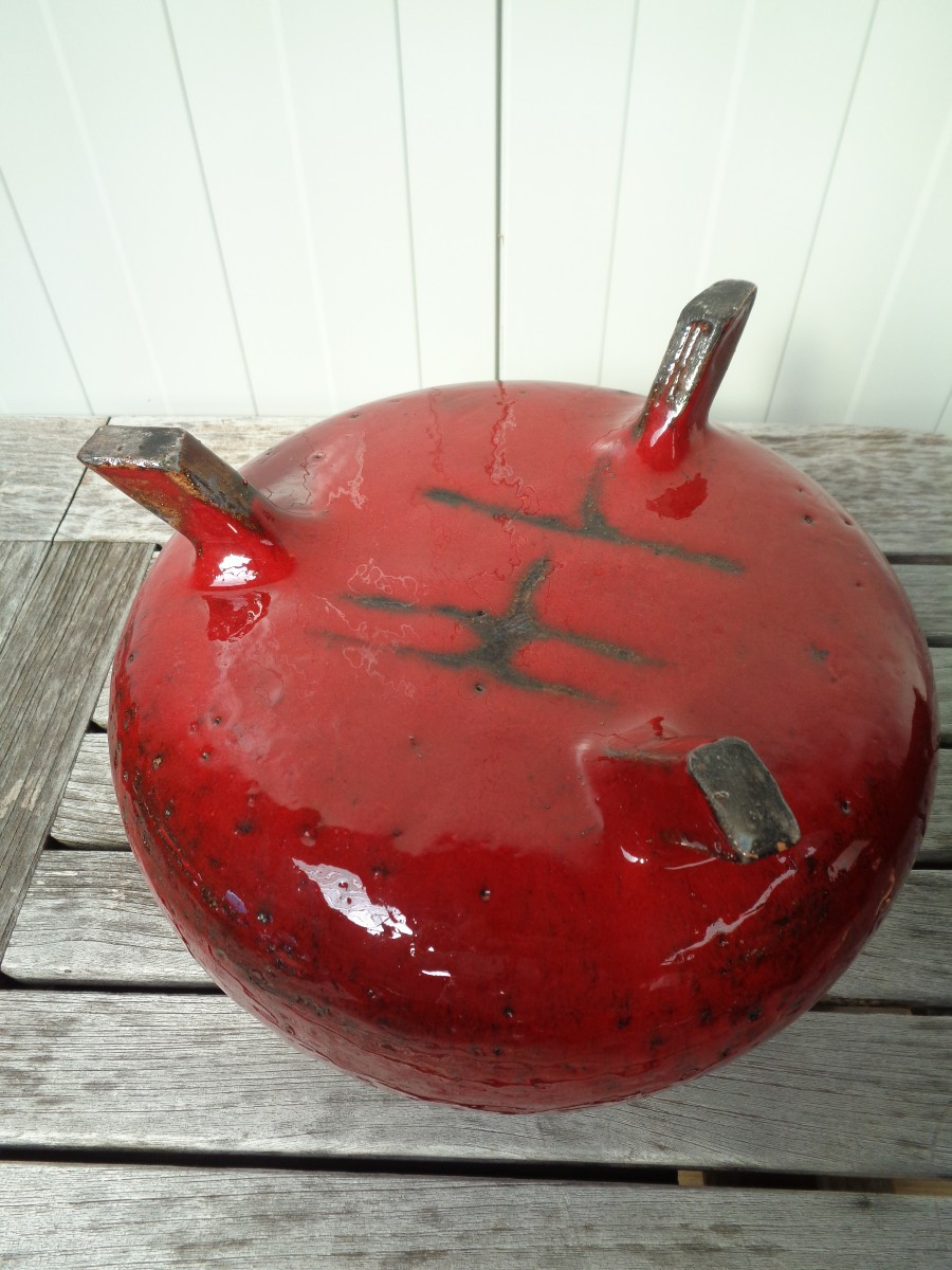 Manganese Red Ceramic Dinner Service By Gérard Hoffman-photo-1