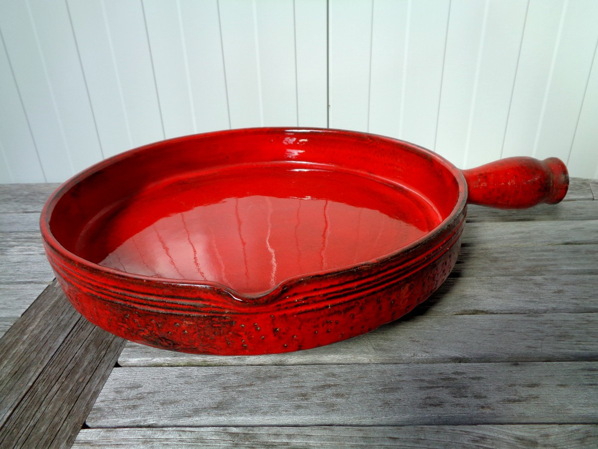 Manganese Red Ceramic Dinner Service By Gérard Hoffman-photo-3