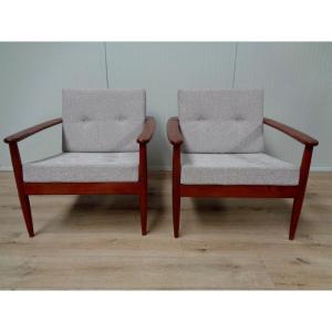 Paire fauteuils Scandinaves 1960