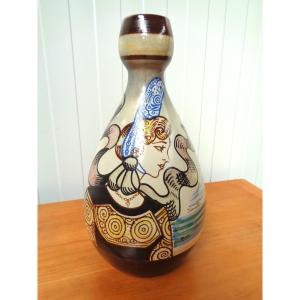 Quimper Earthenware Vase By Jos Kervellas