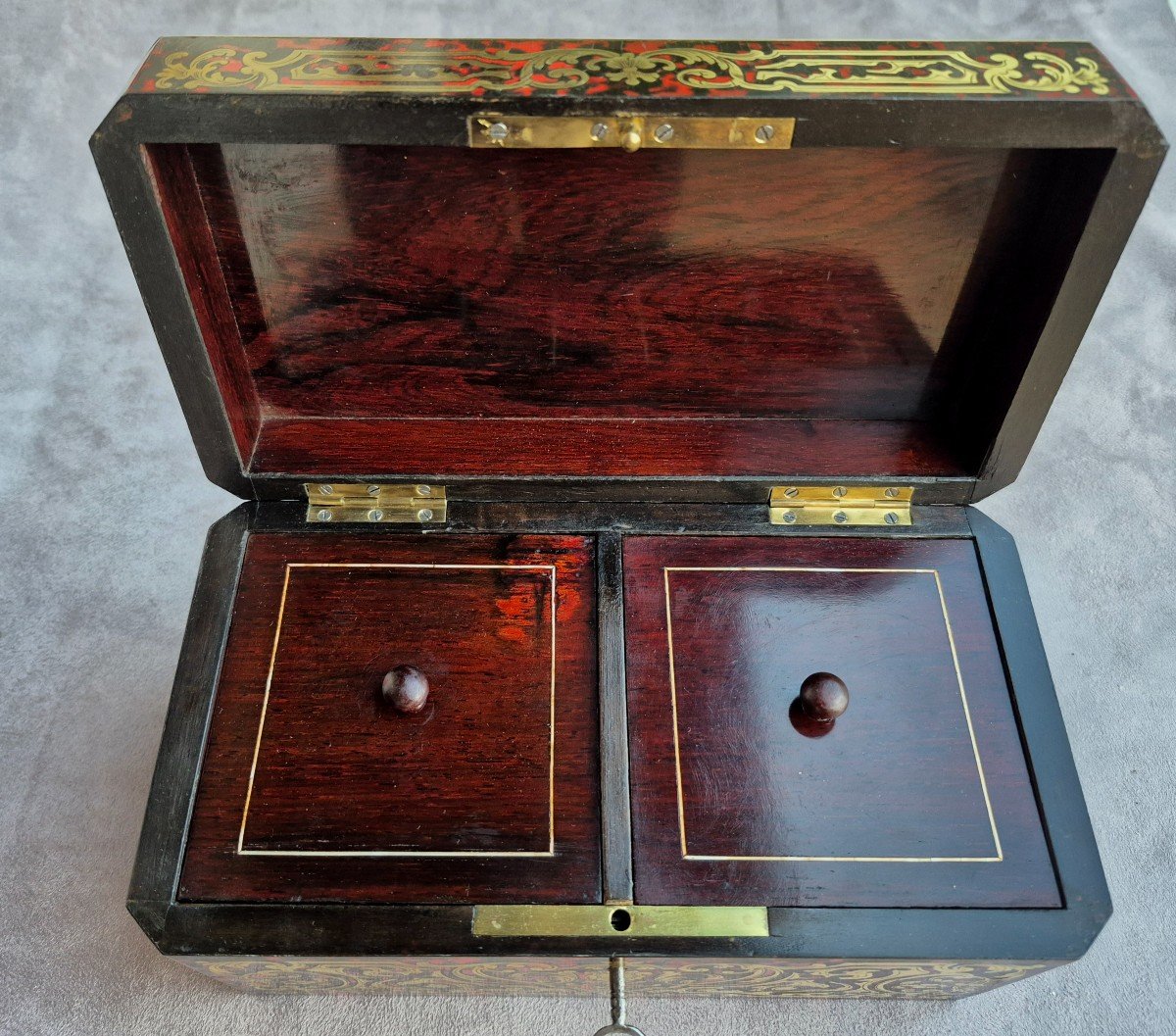 Boulle Marquetry Tea Box-photo-1