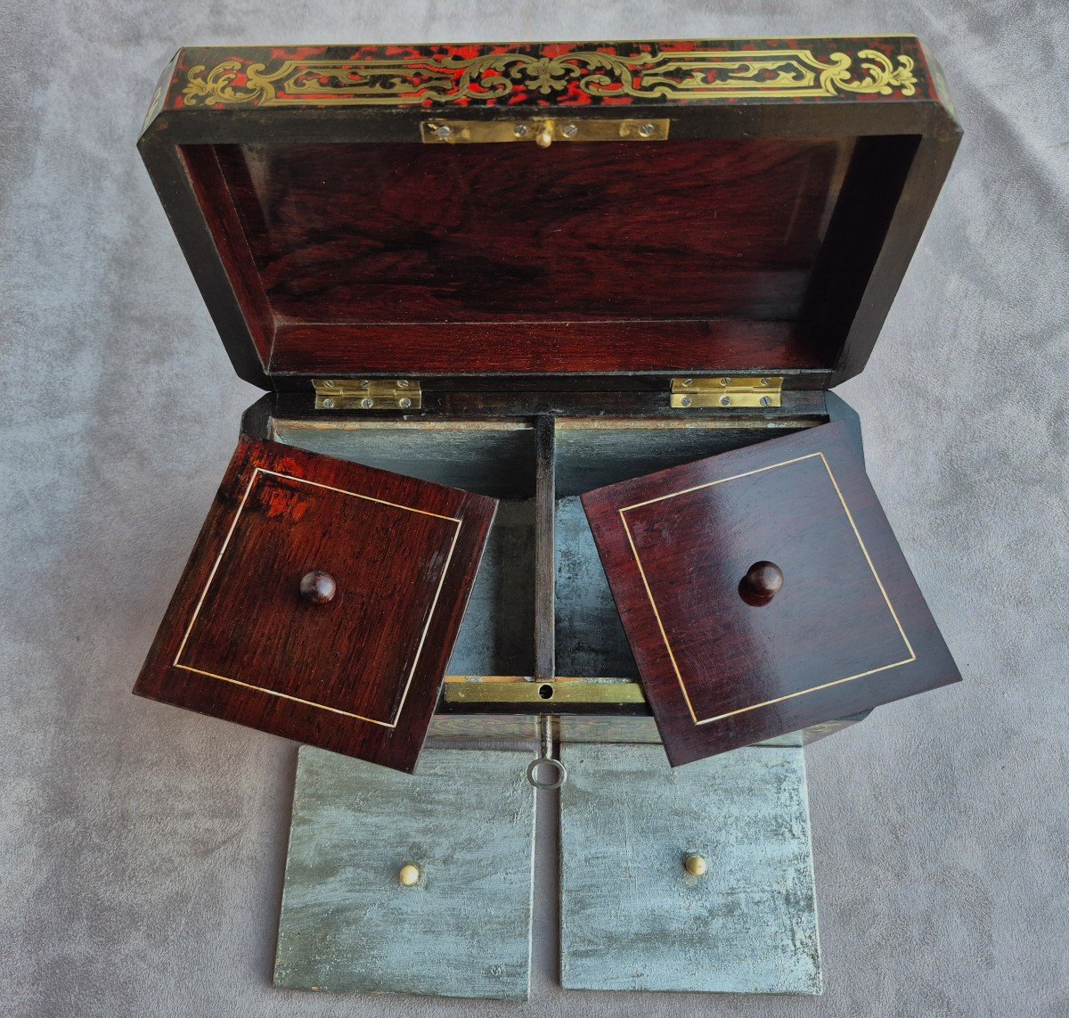 Boulle Marquetry Tea Box-photo-2