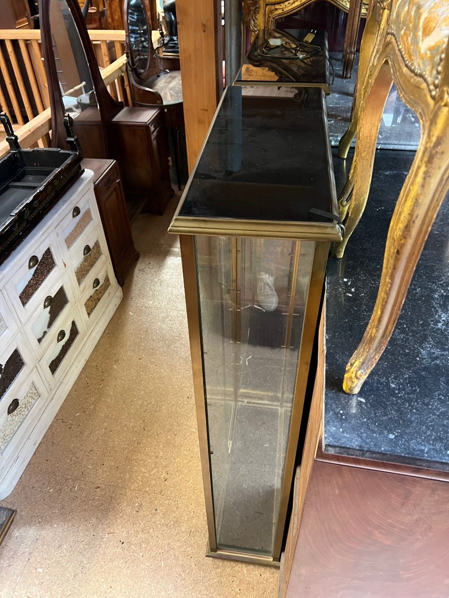 Pair Of Brass Display Cabinets -photo-4