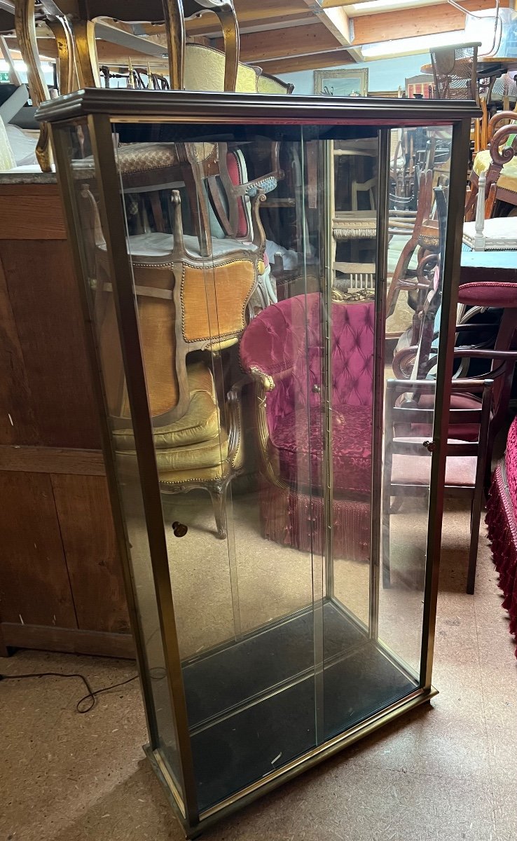 Pair Of Brass Display Cabinets 