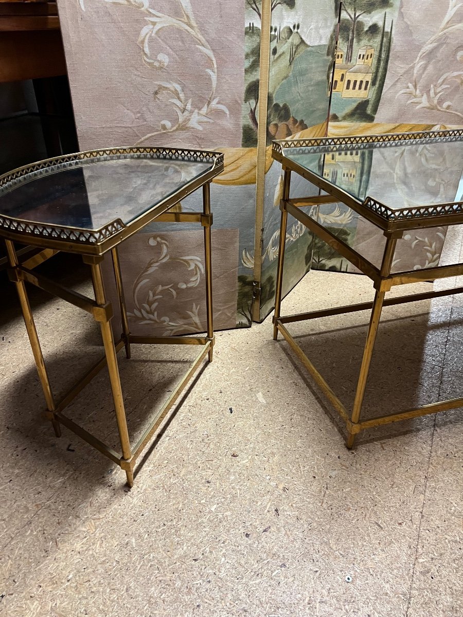 Tripartite Table In Gilt Bronze -photo-1