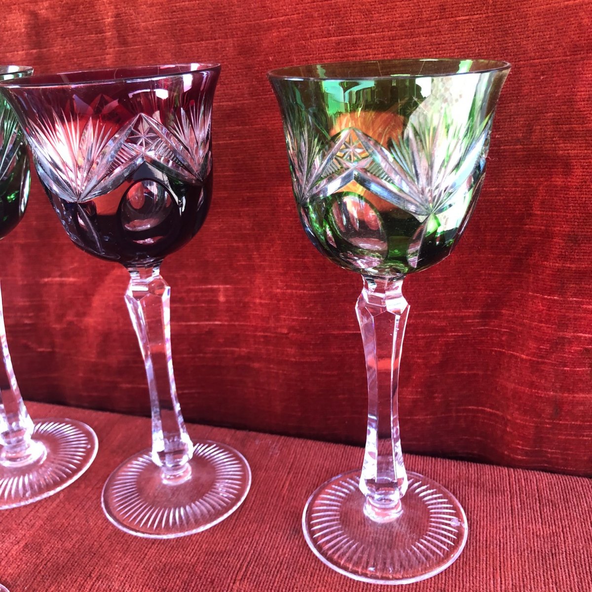 Ensemble De Verres En Cristal De Couleur -photo-3