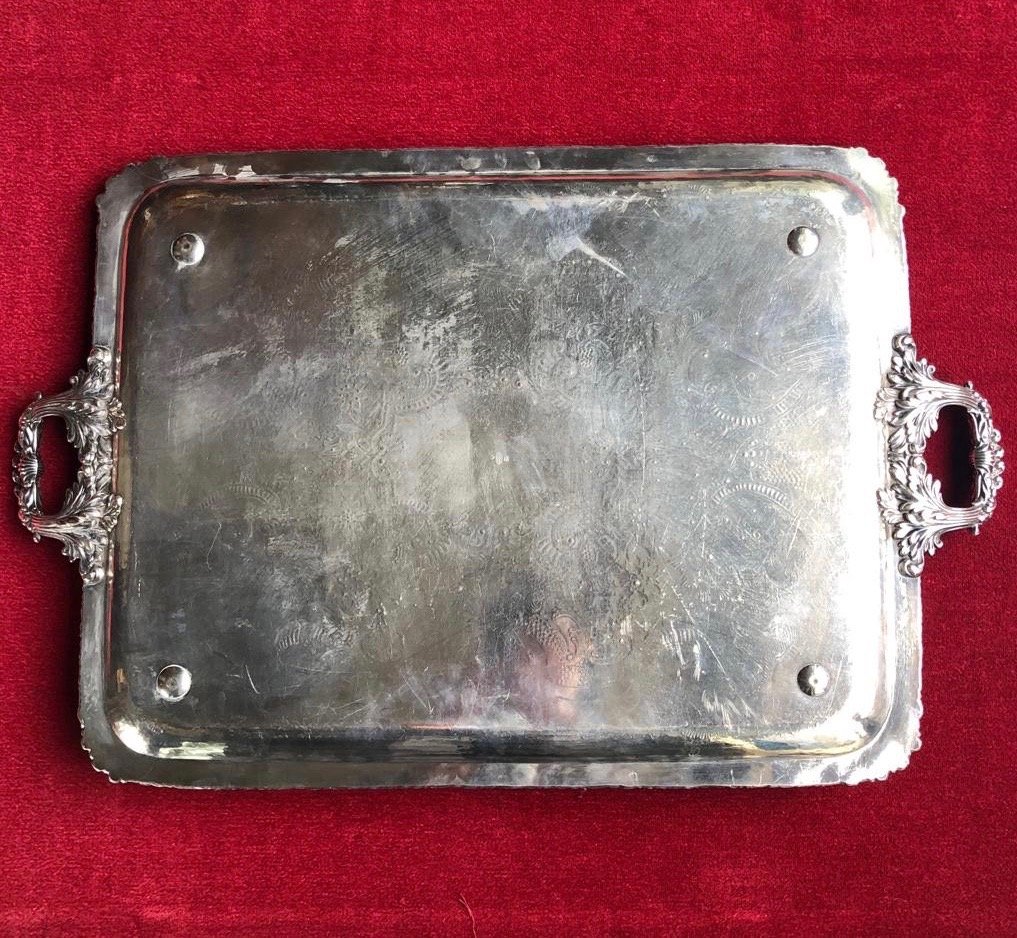 Silver Metal Tray-photo-2