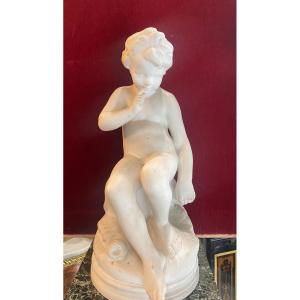 Statue Of Cupid By Falconnet In Marble From The 19th Century