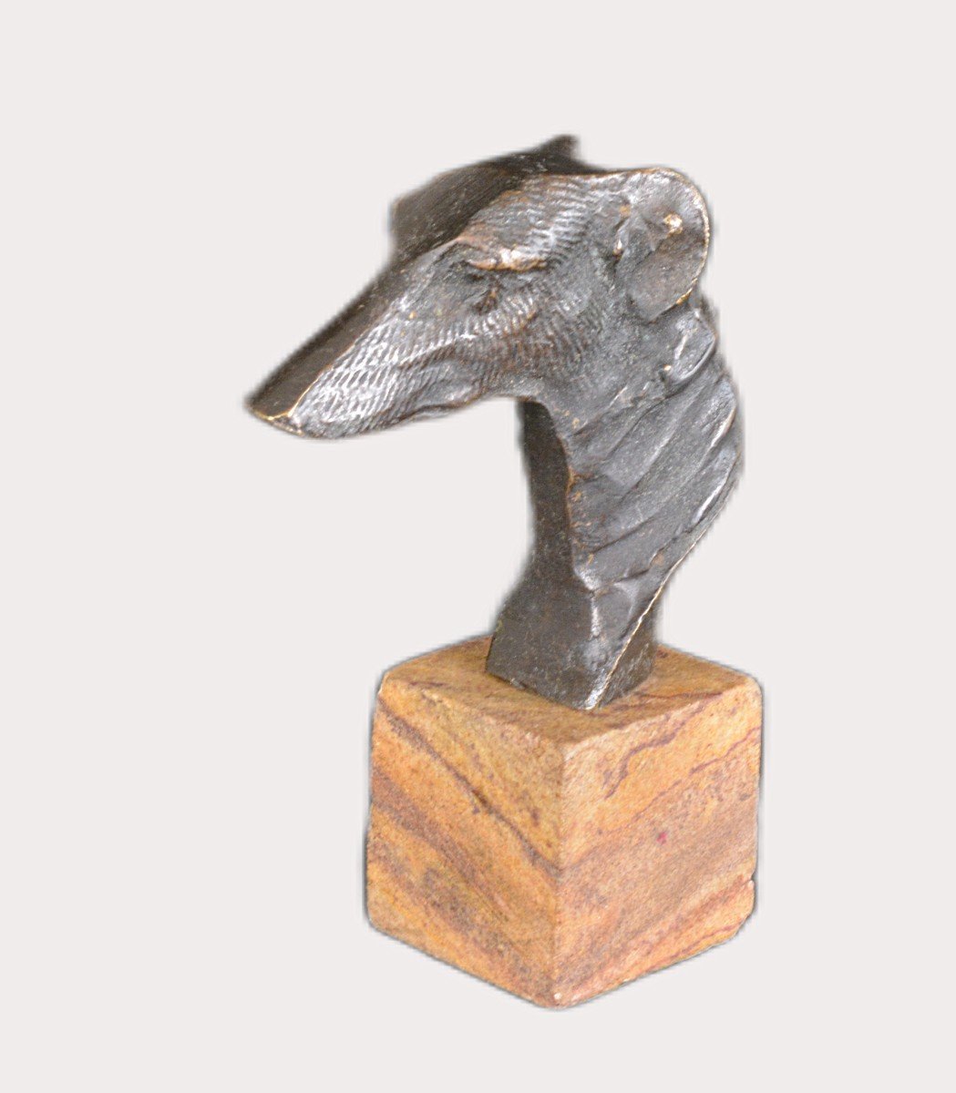 Bronze Greyhound Head-photo-2