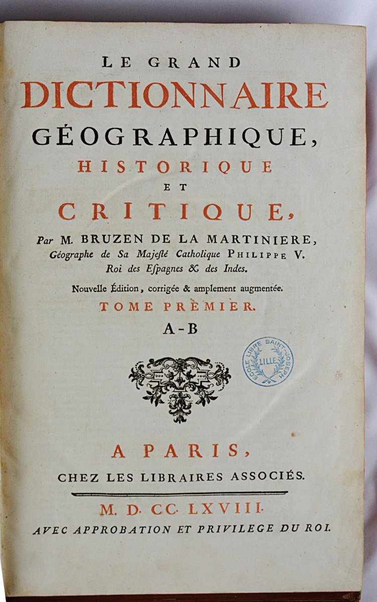 Dictionnaire géographique de La Martinière, en six volumes