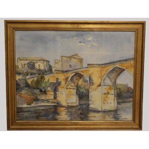 Aquarelle d'aqueduc de Bonmaure