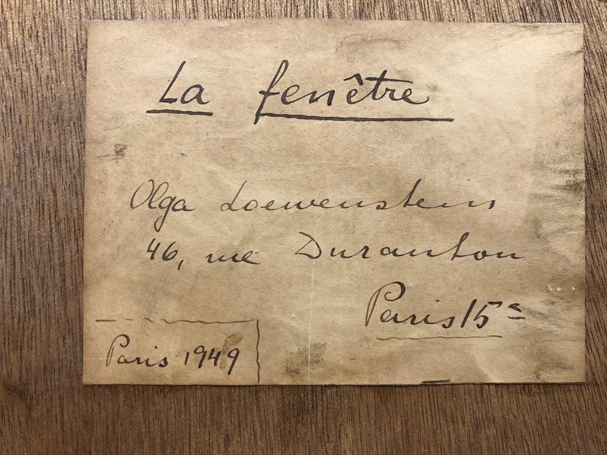 Loewenstein Olga (XX°) "La fenêtre" Paris 1949 Expressionisme-abstrait-photo-4