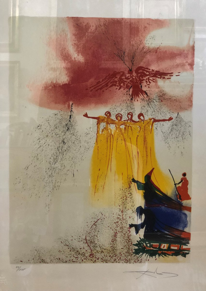 Proantic: Salvador Dali (1904-1989) "the Fairies" Lithograph Signed In