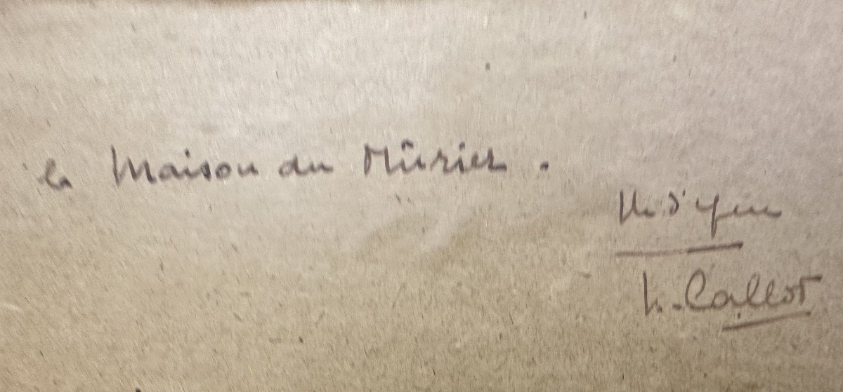 Henri CALLOT (1875-1956) La Rochelle"La maison du murier, Ile d'Yeu" Peintre officiel de marine-photo-1