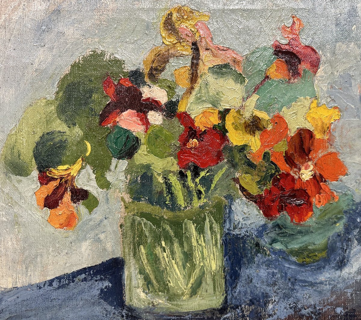 Victor CHARRETON (1864-1936) Bourgoin-Jallieu "Vase de fleurs"Huile sur toile signée bas gauche-photo-2