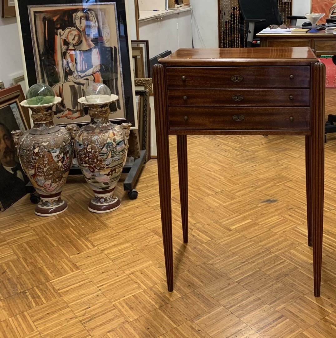 Art Deco Period Furniture "empty 3-drawer Silver Cabinet" Height 85 Width 57 Depth 38 Cm-photo-2