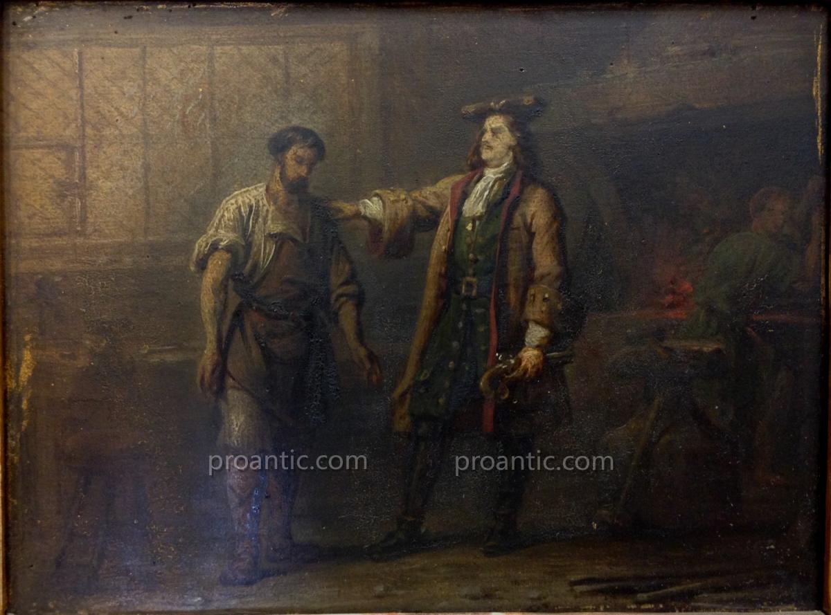 Steuben (attrib.) Carl August (von) (1788-1856) "the Tzar And The Blacksmith"-photo-3