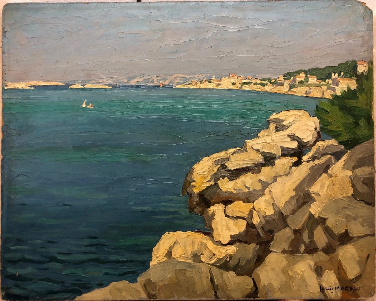 Moreau Louis 1883-1958 School Of Crozant; "the Anse Du Prophète In Marseille"