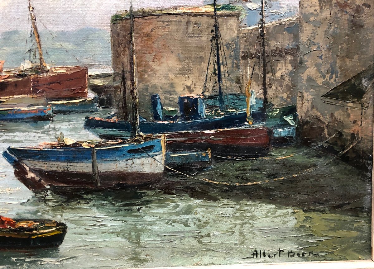 Albert BERN (1898-) : "Vue de Concarneau, Bretagne"-photo-3