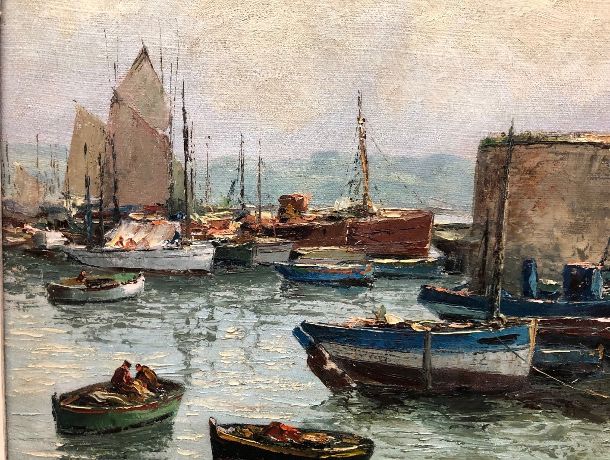 Albert BERN (1898-) : "Vue de Concarneau, Bretagne"-photo-4