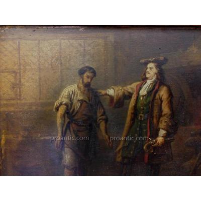 Steuben (attrib.) Carl August (von) (1788-1856) "the Tzar And The Blacksmith"