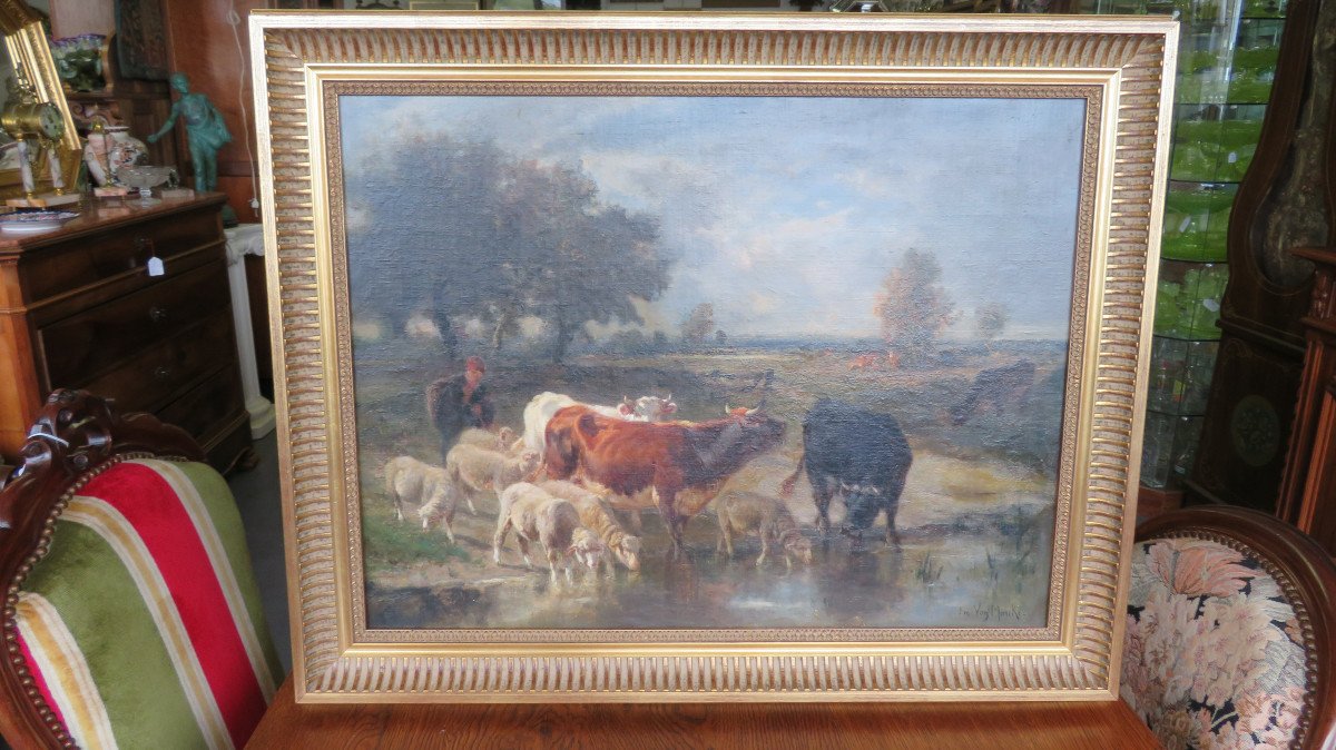 Tableau De Vache d'Emile Van Marcke De Lummen