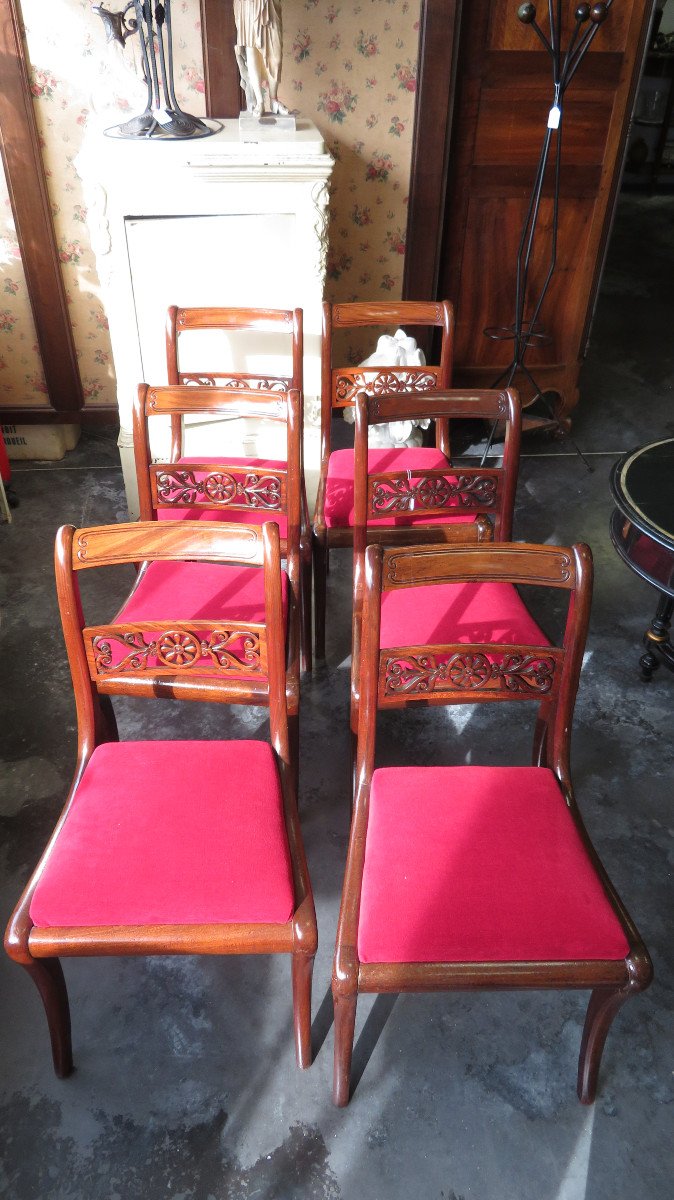 6 Empire Mahogany Chairs