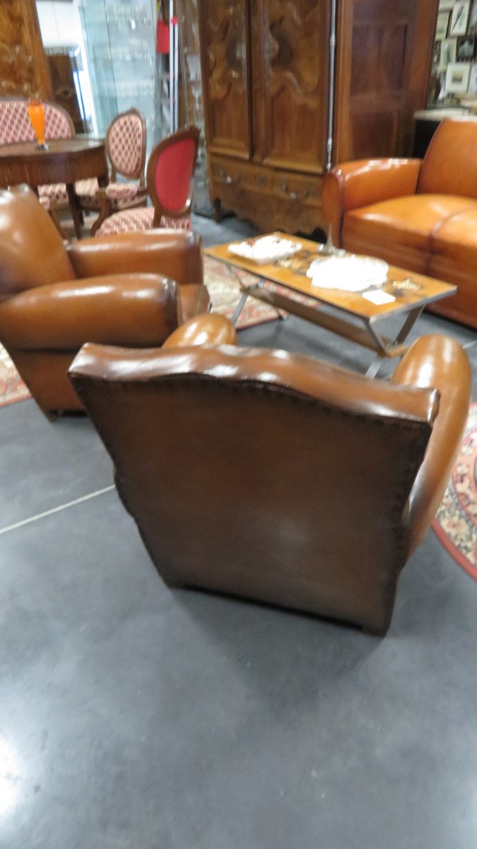 Pair Of Club Armchairs And Sofa-photo-3