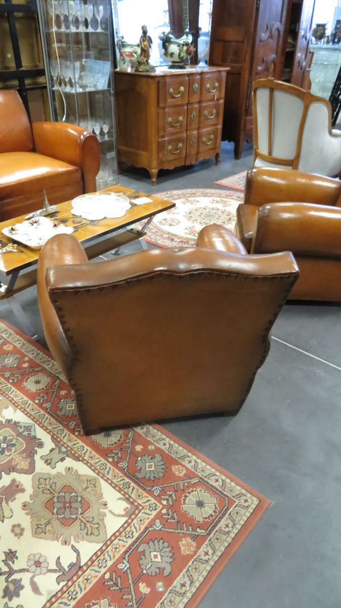 Pair Of Club Armchairs And Sofa-photo-4