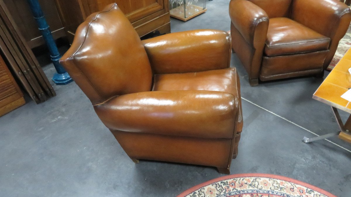 Pair Of Club Armchairs And Sofa-photo-7