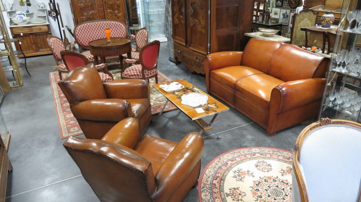 Pair Of Club Armchairs And Sofa