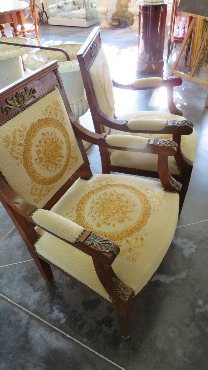 Paire De Fauteuils Empire-photo-7