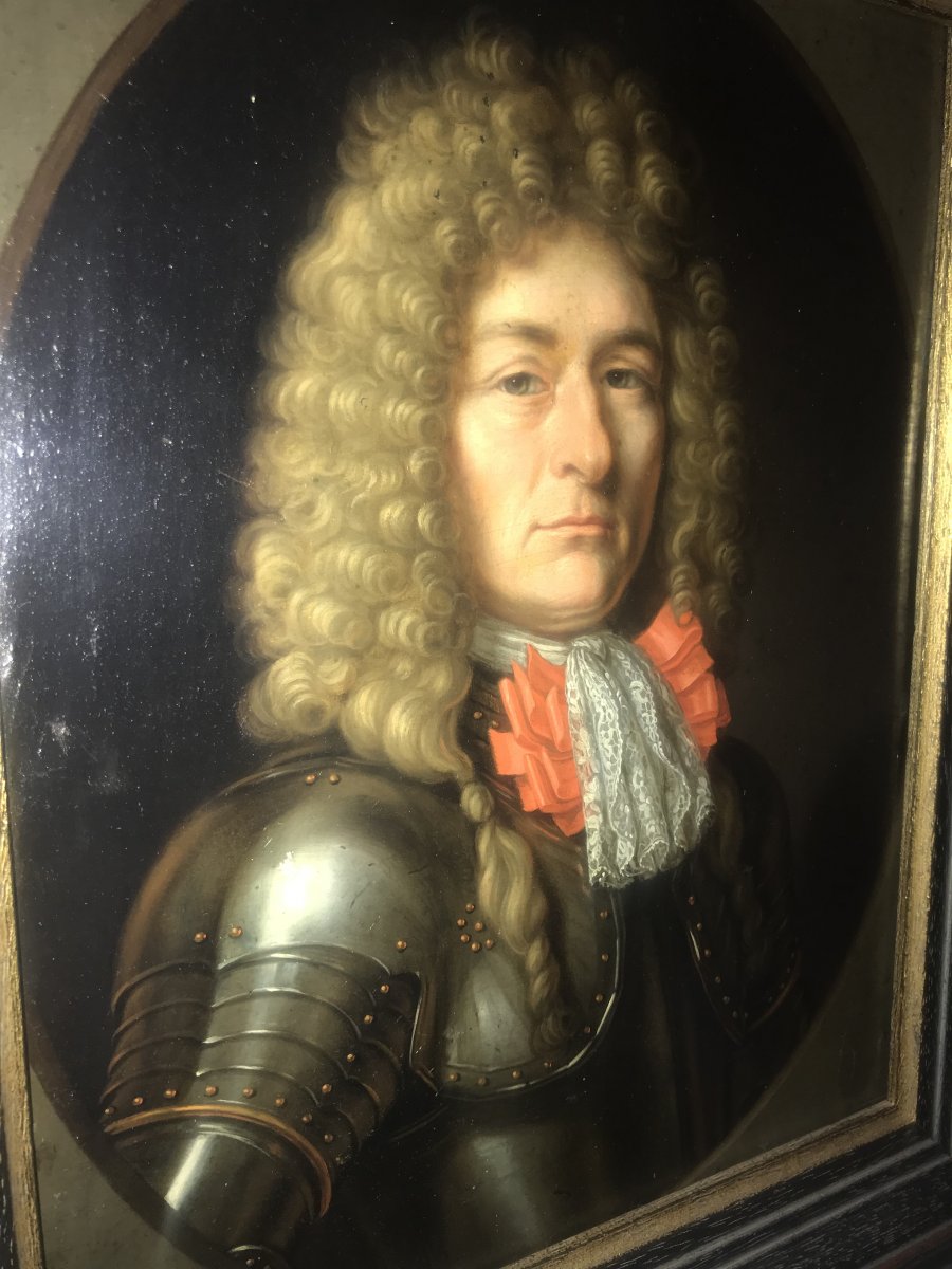 Portrait Of A Gentleman In Armor In The Taste Of Nicolas De Largillièrev