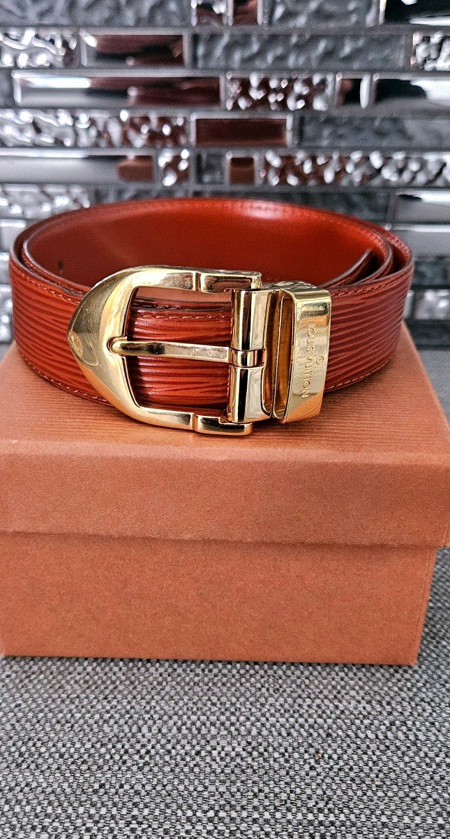 Louis Vuitton Epi Women's Belt 85 Gold Buckle