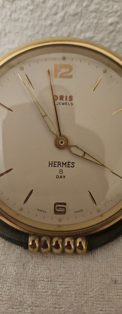 Pendulette Hermes Oris De Voyage Vintage Fonctionne-photo-3